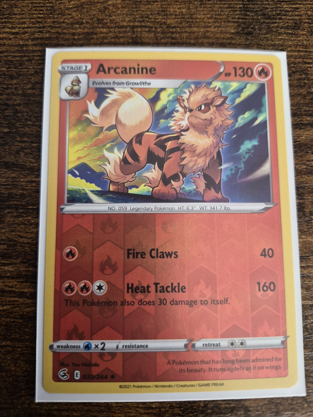 Arcanine Collectible Card - Red